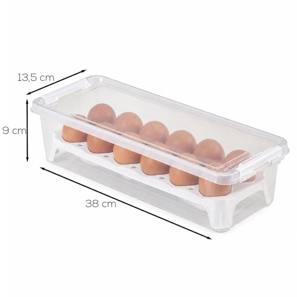 Porsima 1054 Peggy 12 Bölmeli Kapaklı Yumurta Kutusu Yumurtalık Buzdolabı Organizeri Saklama Kabı