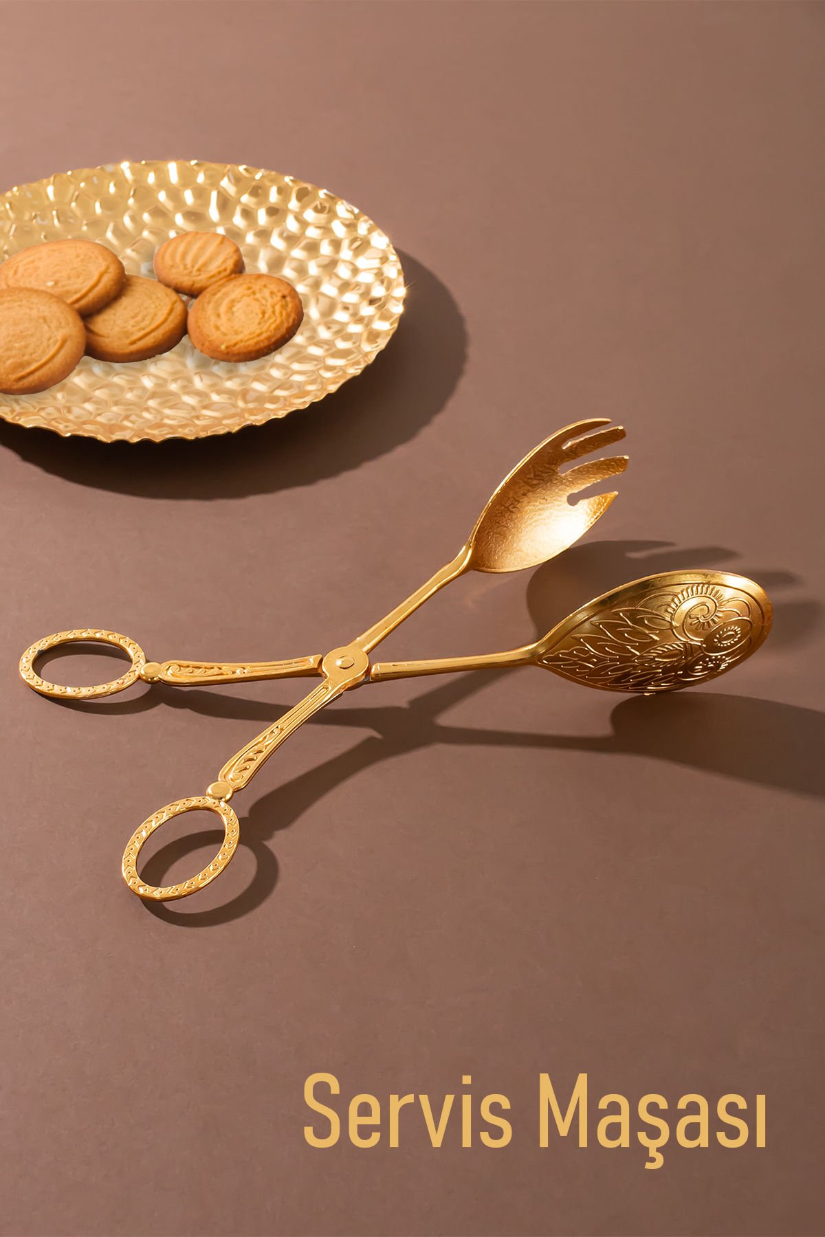 Porsima Gold Servis Maşa, Salata Kek Makarna Maşası 1 Adet Lüks Servis Maşası
