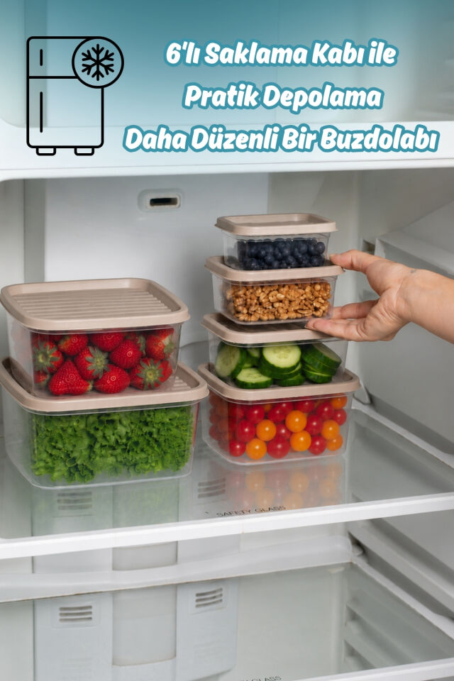 Porsima SA-645-4 6 Adet 12 Parça Derin Dondurucu Mikrodalga Saklama Kabı - Çok Amaçlı Erzak Saklama Kabı Seti