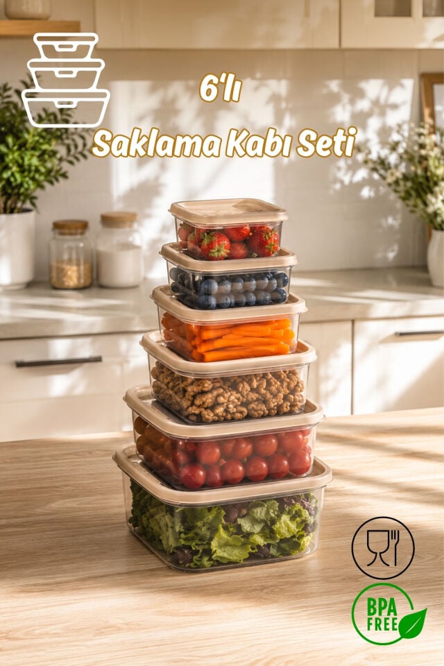 Porsima SA-645-4 6 Adet 12 Parça Derin Dondurucu Mikrodalga Saklama Kabı - Çok Amaçlı Erzak Saklama Kabı Seti