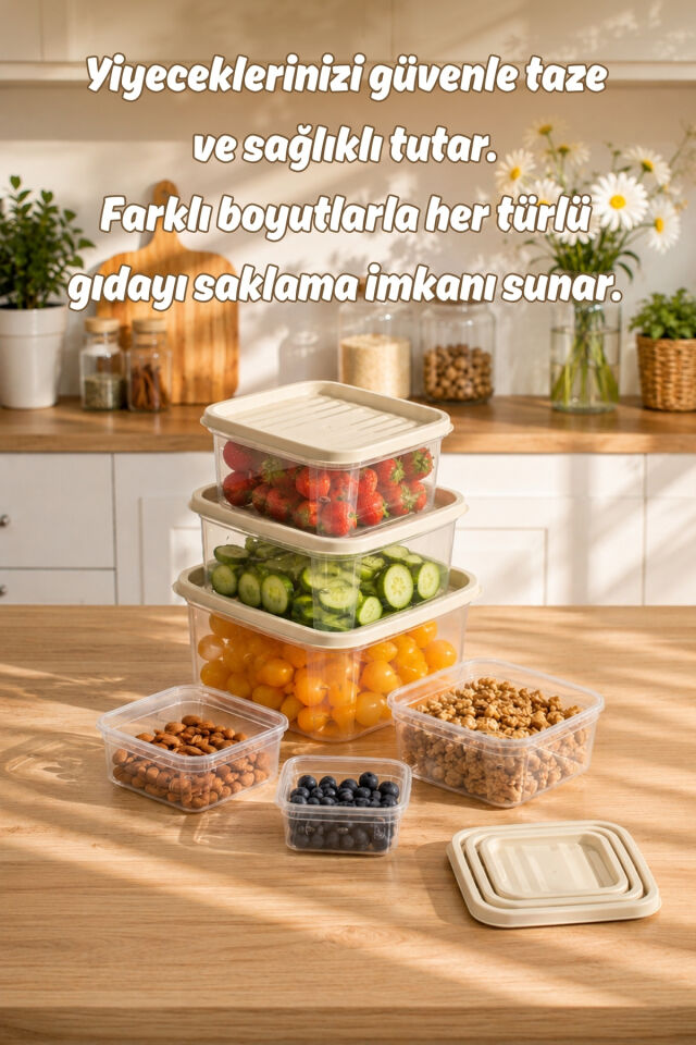 Porsima SA-645 6 Adet 12 Parça Derin Dondurucu Mikrodalga Saklama Kabı - Çok Amaçlı Erzak Saklama Kabı Seti