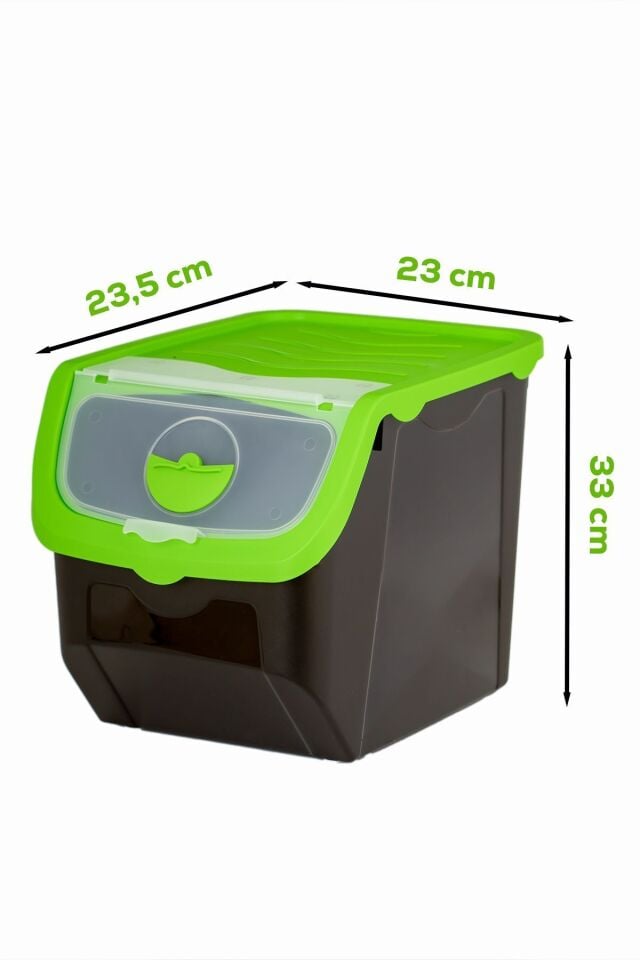 Porsima 1506 2'li Çok Amaçlı Plastik Patates Soğan Sebzelik Saklama Kutusu Kabı 12l