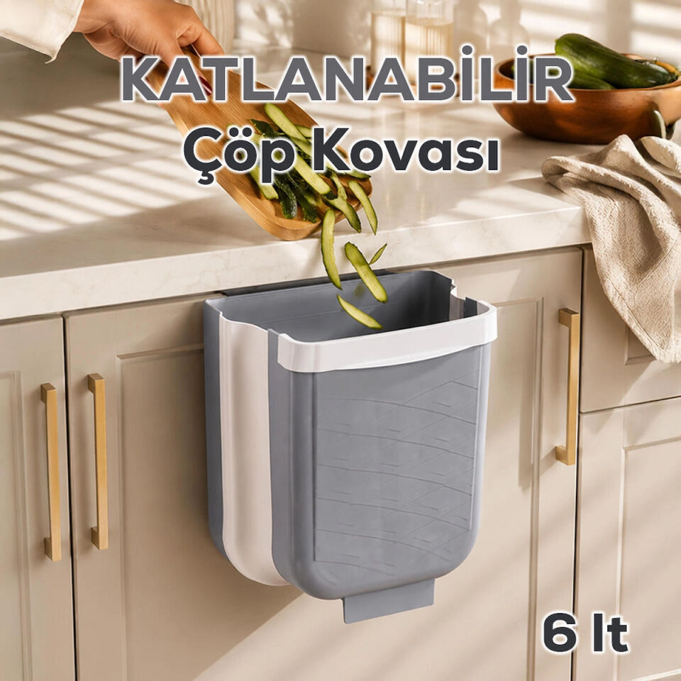 Porsima L-00869-2 Asılabilir Dolap İçi Düzenleyici Organizer Katlanabilir Çöp Kovası