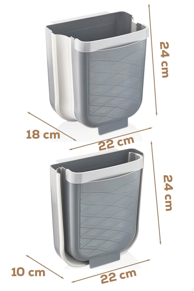Porsima L-00869-2 Asılabilir Dolap İçi Düzenleyici Organizer Katlanabilir Çöp Kovası
