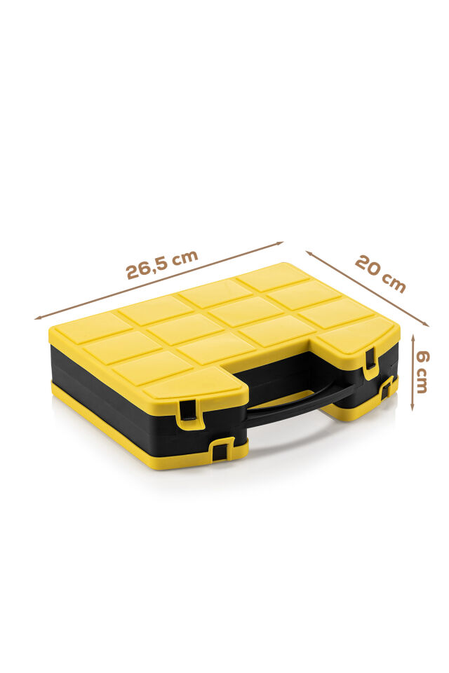 Porsima L-00560 Combo Takım Çantası Çift Taraflı Çok Bölmeli Organizer - Balıkçı Terzi Dişçi Pastane Organizer Kutu