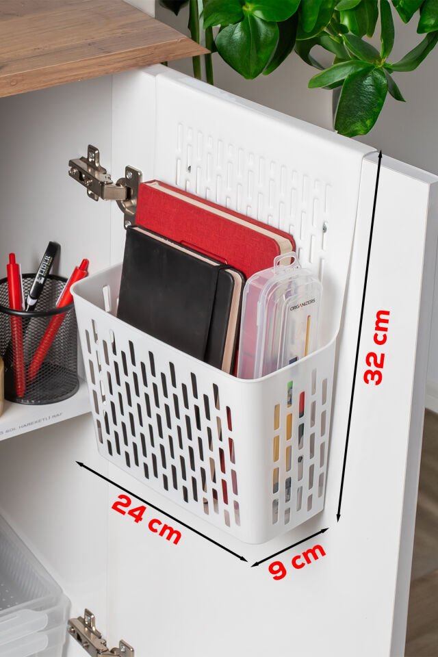 Porsima Org-52 Asılabilir Mutfak Banyo Dolap İçi Düzenleyici Organizer Deterjanlık - Beyaz
