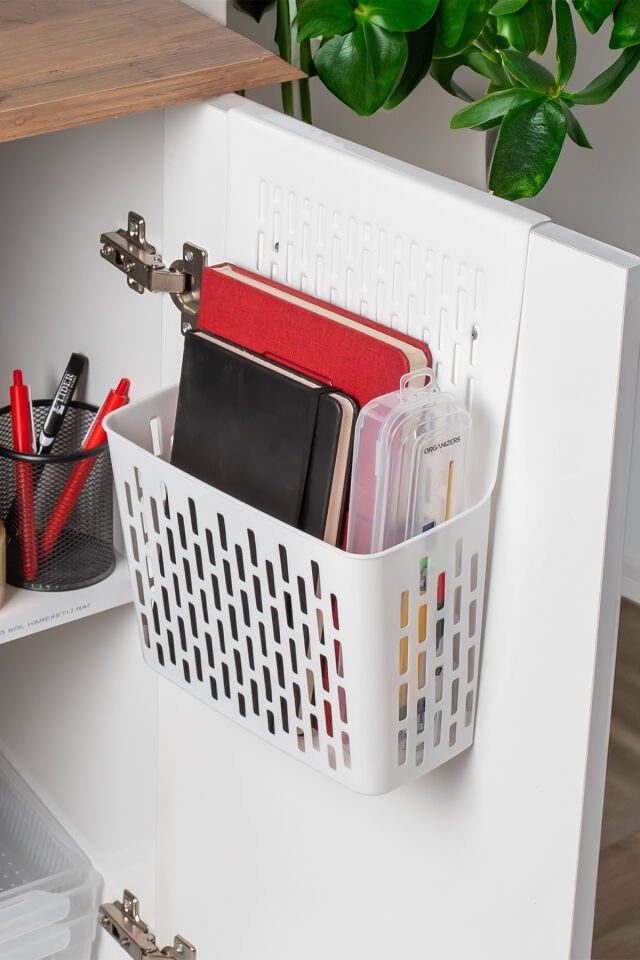 Porsima Org-52 Asılabilir Mutfak Banyo Dolap İçi Düzenleyici Organizer Deterjanlık - Beyaz