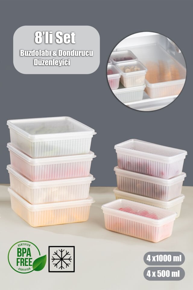 Porsima 2011 8'li Buzluk Buzdolabı Düzenleyici Saklama Kabı Beyaz