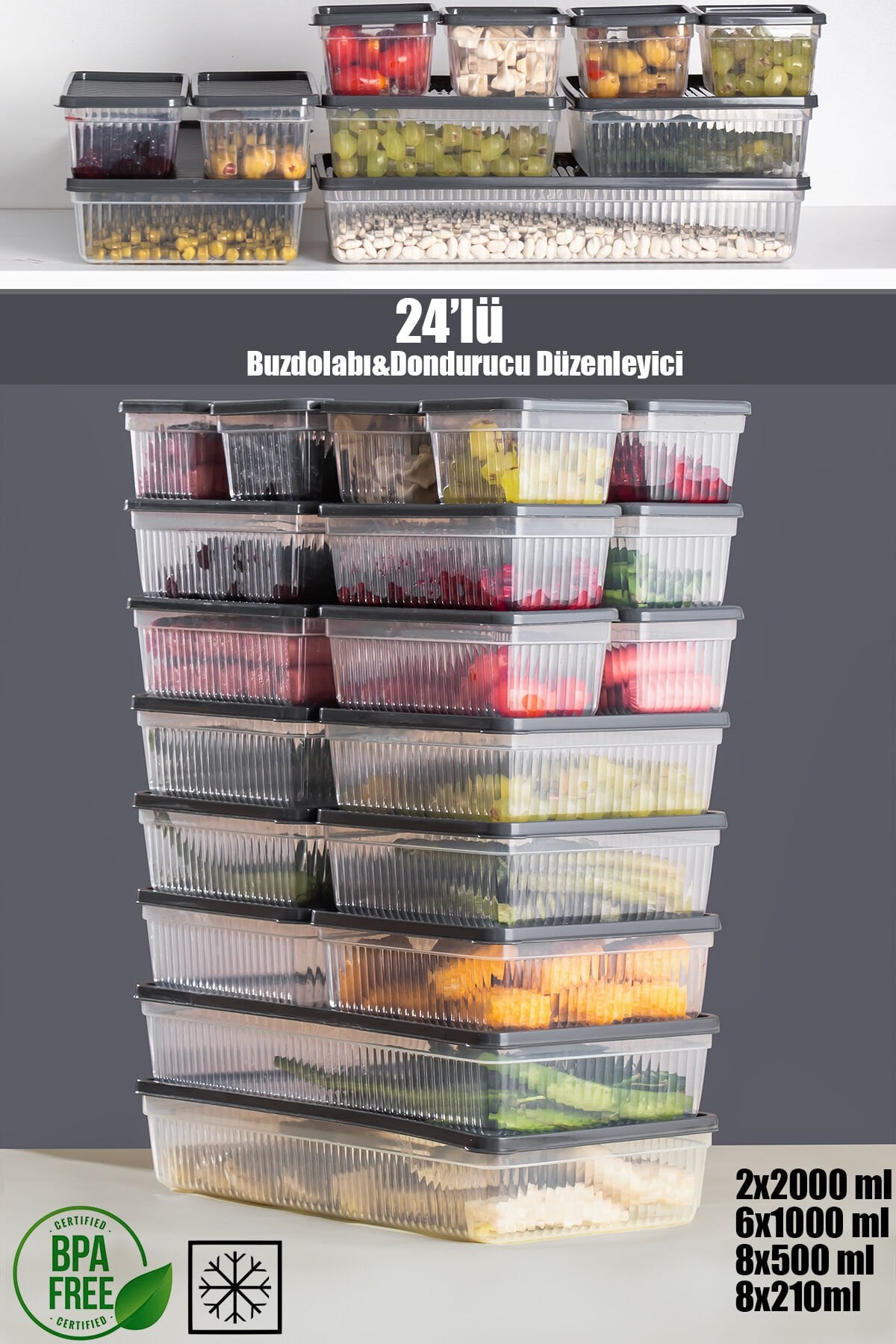 Porsima 2012 24'lü Buzluk Buzdolabı Düzenleyici Saklama Kabı Antr