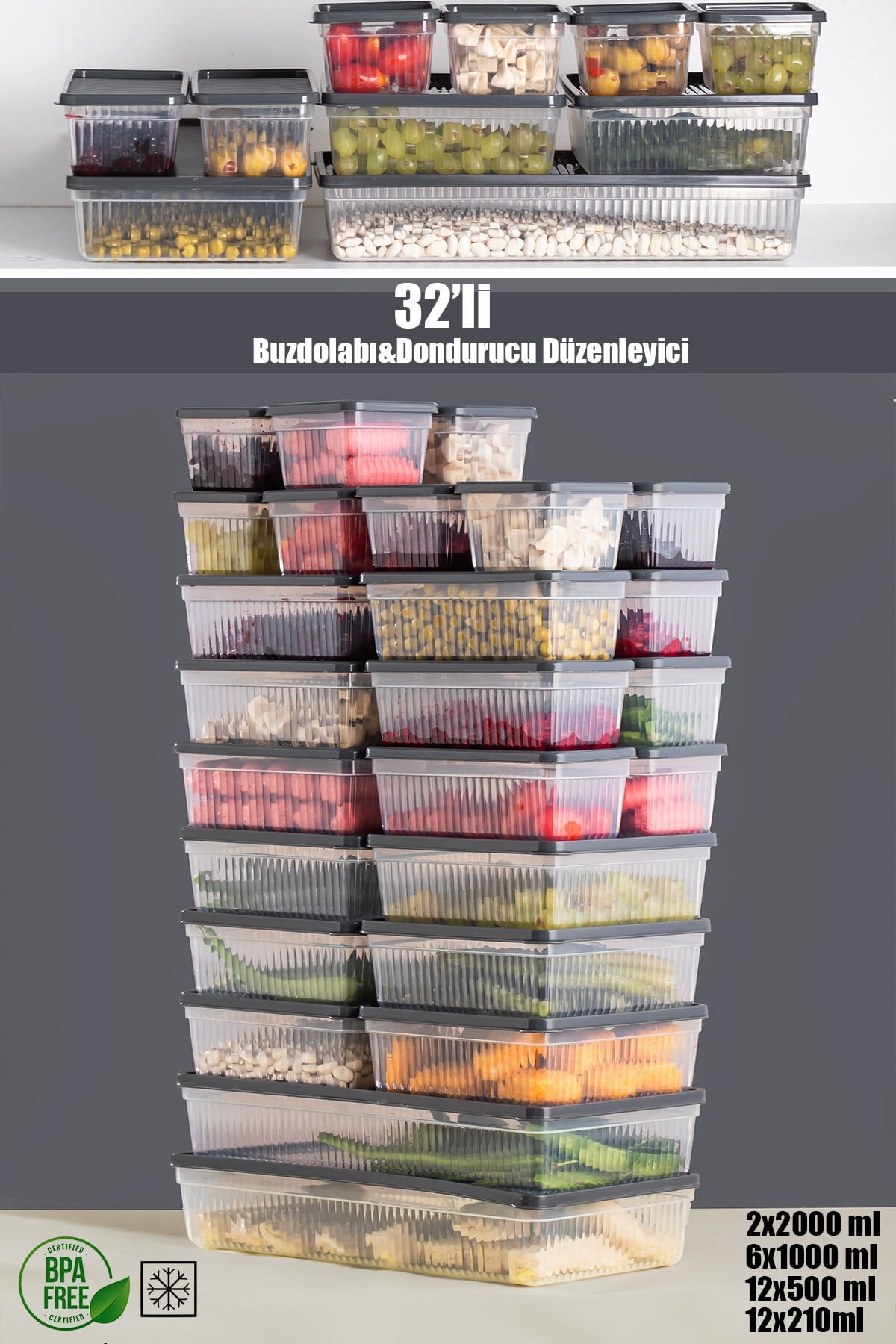 Porsima 2014 32'li Buzluk Buzdolabı Düzenleyici Saklama Kabı Antr