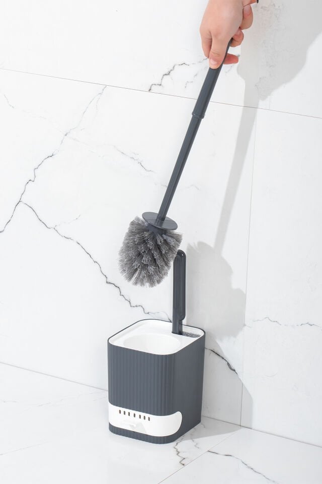 Porsima 2027 Pratik Tuvalet Fırçalığı Banyo Tuvalet Fırçası Antrasit