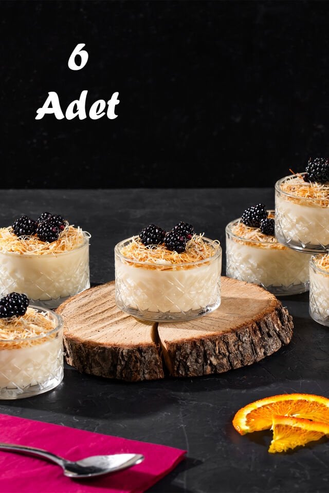 Porsima Te-10 Cam Kase Puding Ve Dondurma Kasesi 6'lı Kase Seti