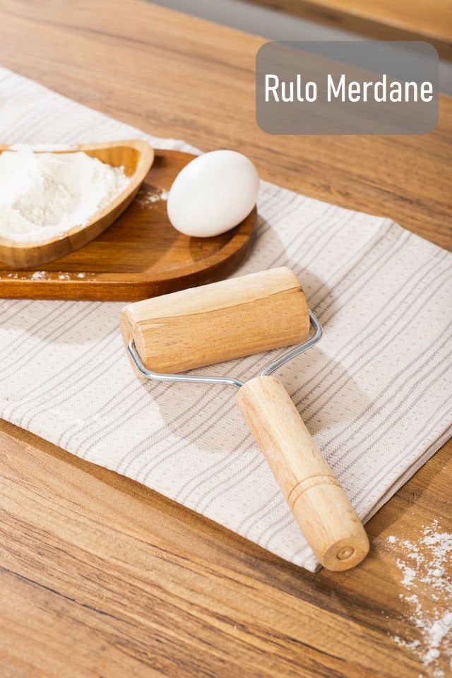 Porsima 366 Ahşap Saplı Rulo Merdane, Oklava, Ahşap Spatula, Pürüzsüz Oklava Pizza Börek Açma