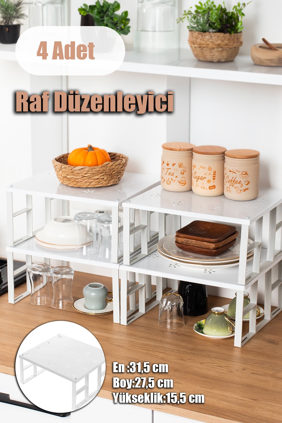 Porsima ORG-01 Dolap İçi Çok Amaçlı  4'lü
