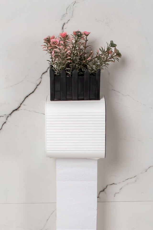 Porsima 2041 Yapışkanlı Banyo Tuvalet Kağıtlığı Wc Peçetelik Kağıtlık Tutucu Tuvalet Kağıt Organizeri Beyaz