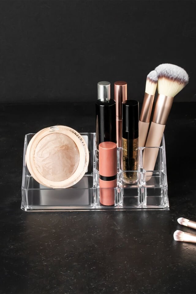 Porsima AK-499 8 Bölmeli Makyaj Kozmetik Düzenleyici Piramit Makyaj Organizer Ürün Düzenleyici Şeffaf