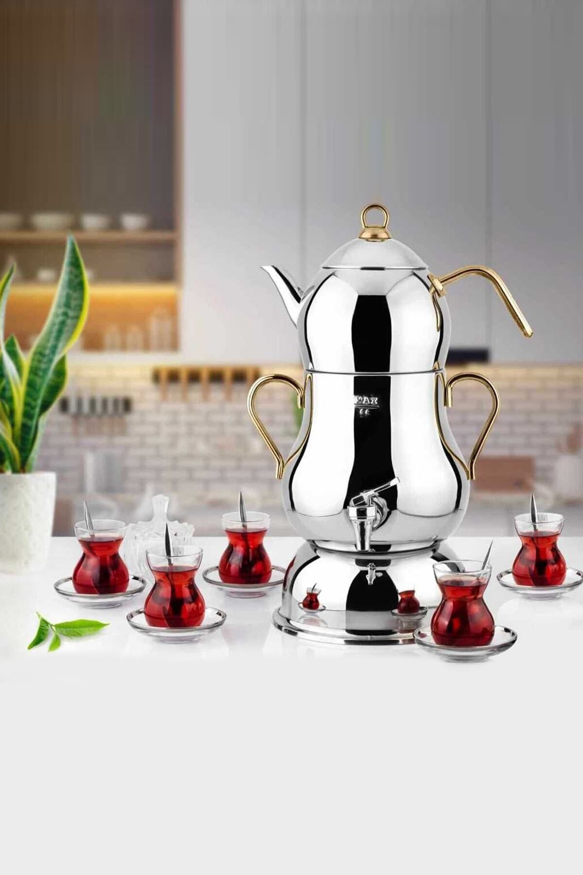 Lines Şahmeran 4 Lt Elektrikli Semaver Çelik Çay Makinesı Çay Otomatı