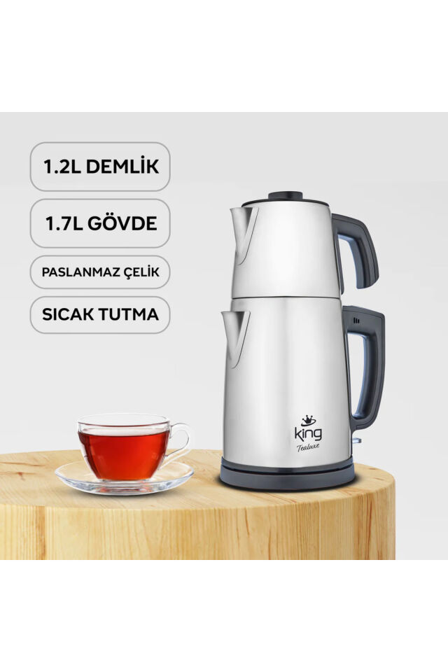 King KCM334 Tealuxe Çelik Çay Makinesi