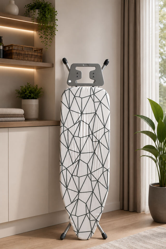 Perilla Doğrular Kate Present Kaymaz Tabanlı Ütü Koyma Aparatlı Ütü Masası 38x155 cm
