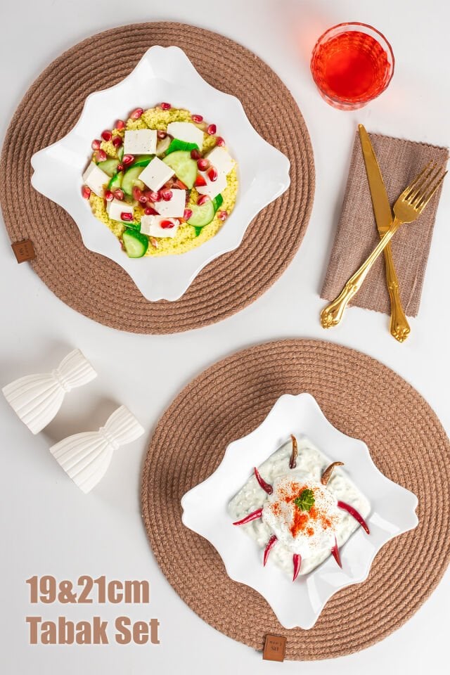 Porsima Porselen 2li Sunumluk Kase Kahvaltılık Şekerlik Reçellik Sosluk Çerezlik Salata Kase Seti 19x21 Cm