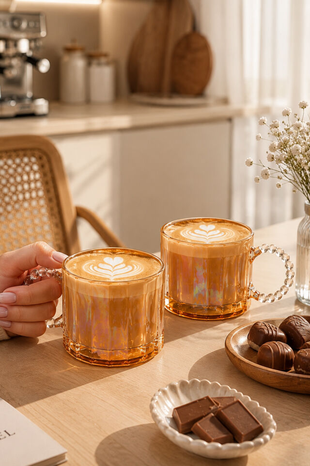 Perottı 15863 Rıngo Lıne Amber 2'Lı Cam  Kupa 325Ml(Kutu) x 3