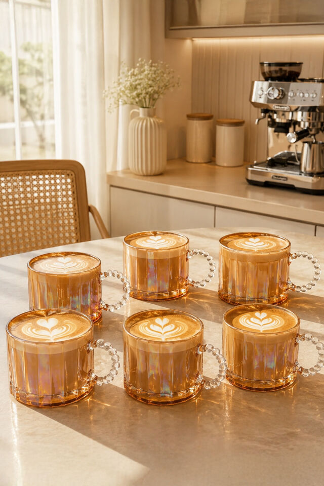 Perottı 15863 Rıngo Lıne Amber 2'Lı Cam  Kupa 325Ml(Kutu) x 3