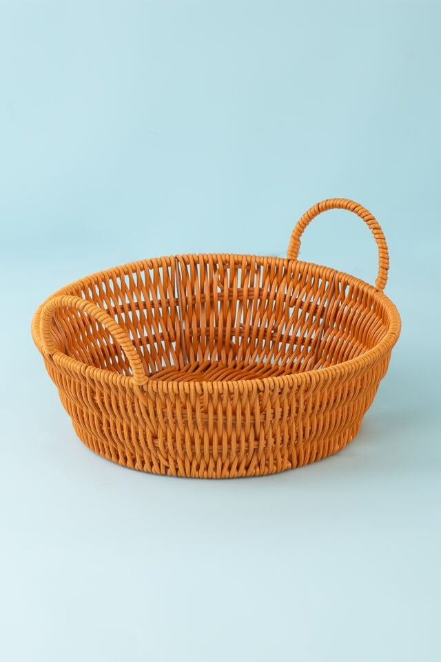 Porsima 304-D Yuvarlak 3'lü Dekoratif Ev Düzenleyici Kendinden Kulplu Hasır Seti Banyo Düzenleyici Sepet