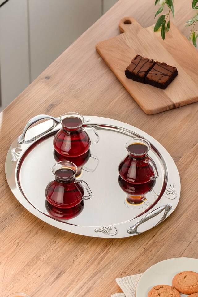 Porsima 16043 Ehl-i Keyf 6'lı Borosilikat Cam Çay Bardağı Seti 200ml