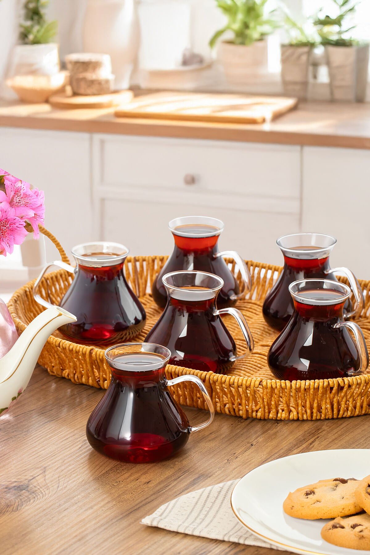 Porsima 16043 Ehl-i Keyf 6'lı Borosilikat Cam Çay Bardağı Seti 200ml