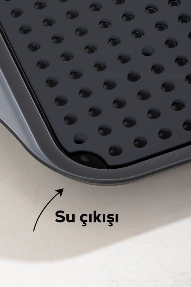 Porsima 1213 Çok Amaçlı Bulaşık Tepsisi Bulaşıklık Tezgah Üstü Kurutmalık Durulama Matı Bulaşık Sepeti