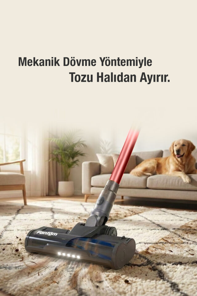 Fantom Pluto P 6000 Cyclone Dikey Elektrikli Toz Torbasız Süpürge Kırmızı