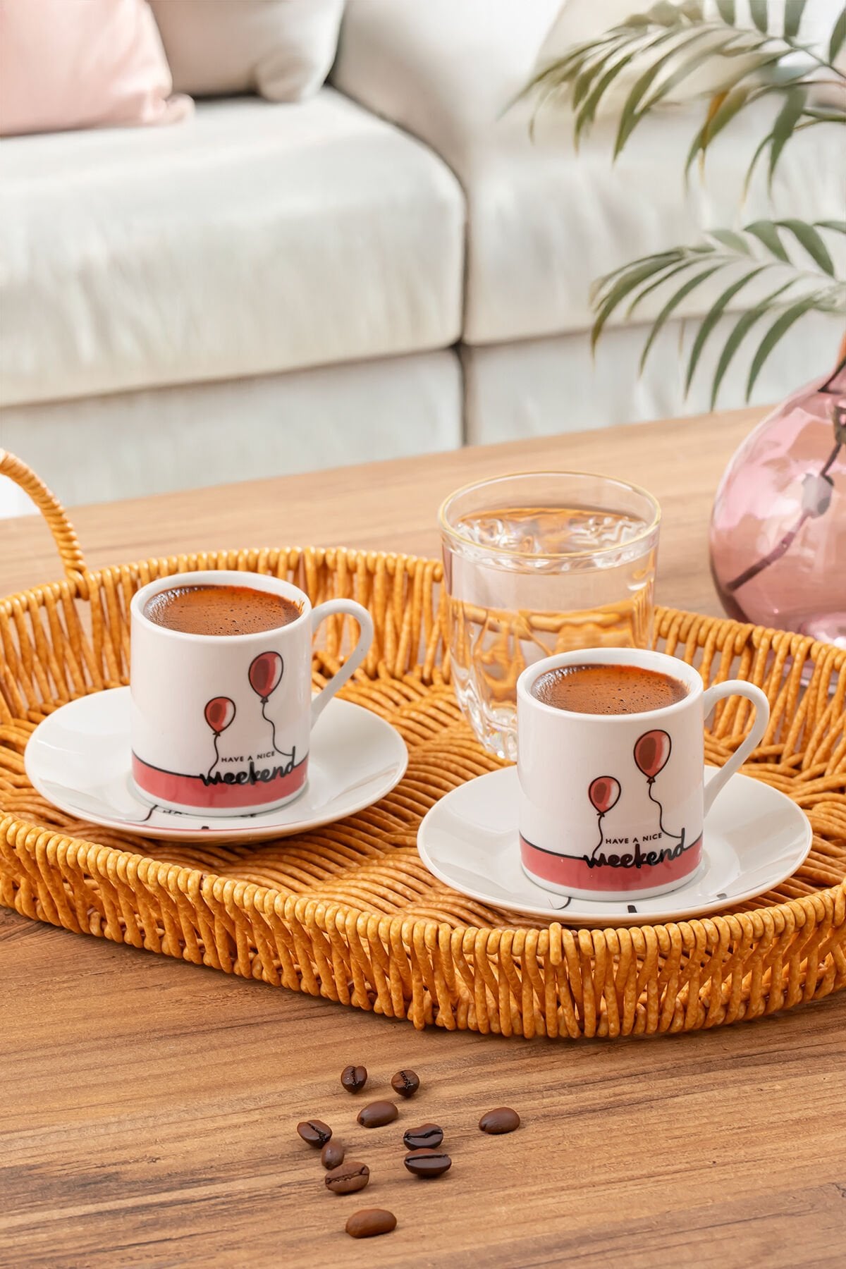 Porsima 03 Porselen 12 Parça 6 Kişilik Türk Kahve Fincan Takımı 90ml