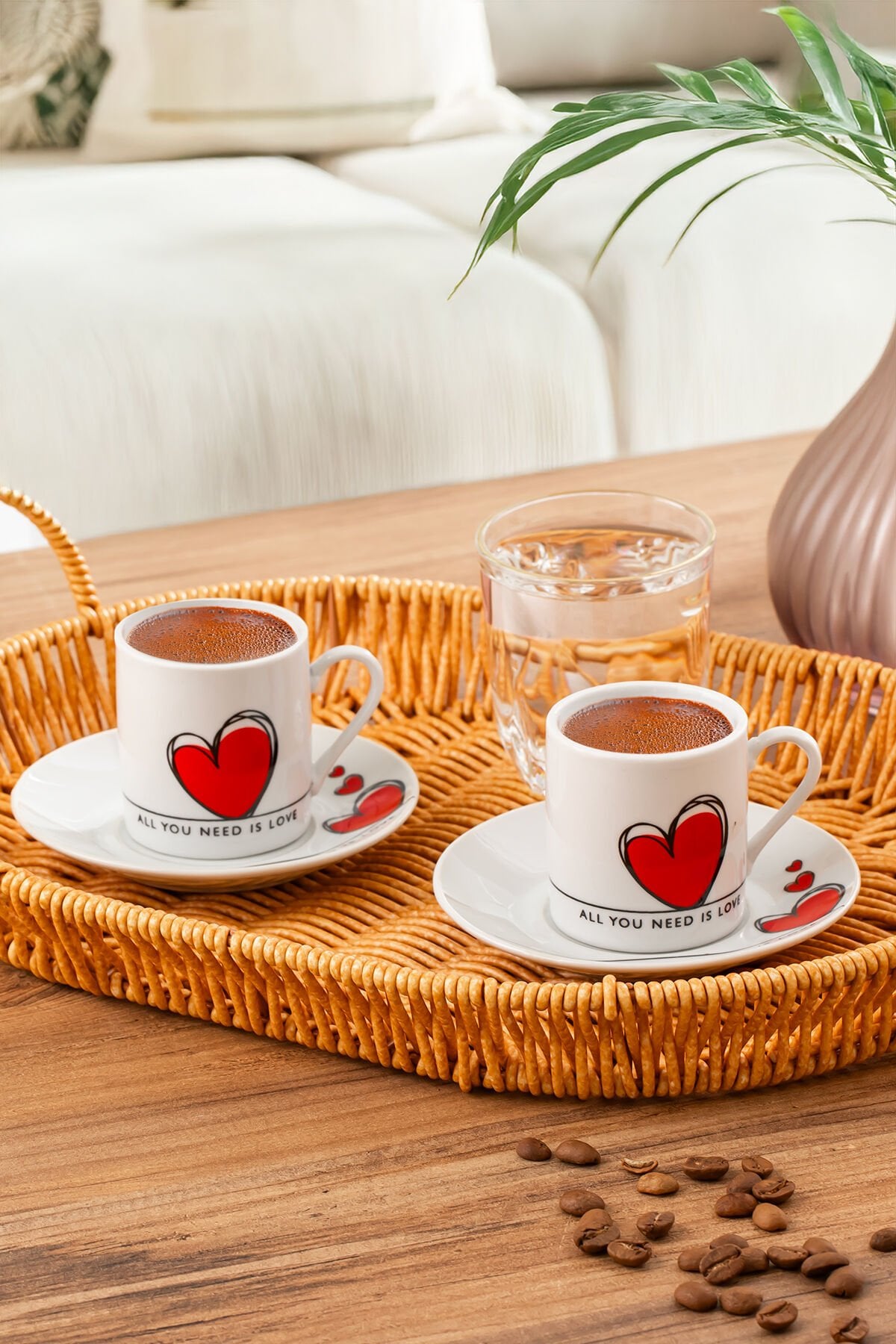 Porsima 04 Porselen 12 Parça 6 Kişilik Türk Kahvesi Fincan Takımı 90ml