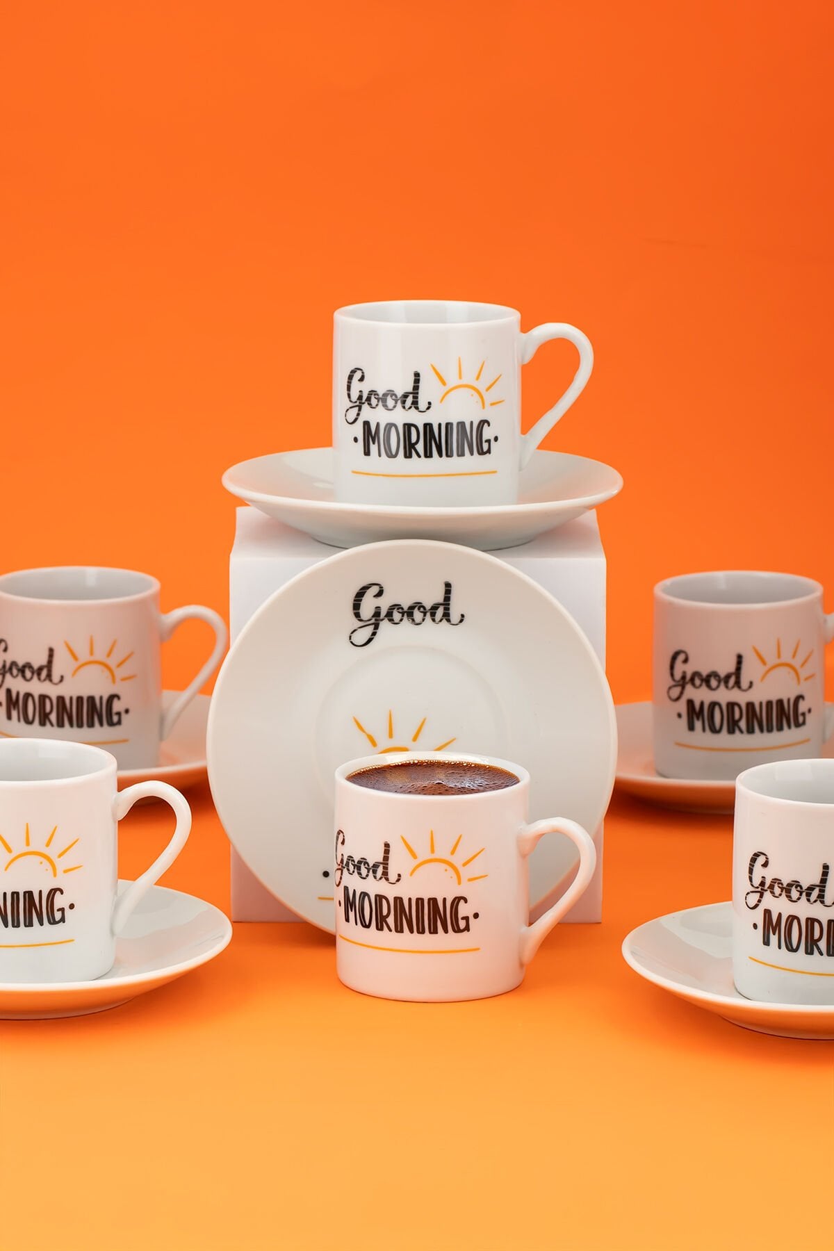 Porsima 06 Porselen 12 Parça 6 Kişilik Türk Kahvesi Fincan Takımı 90ml