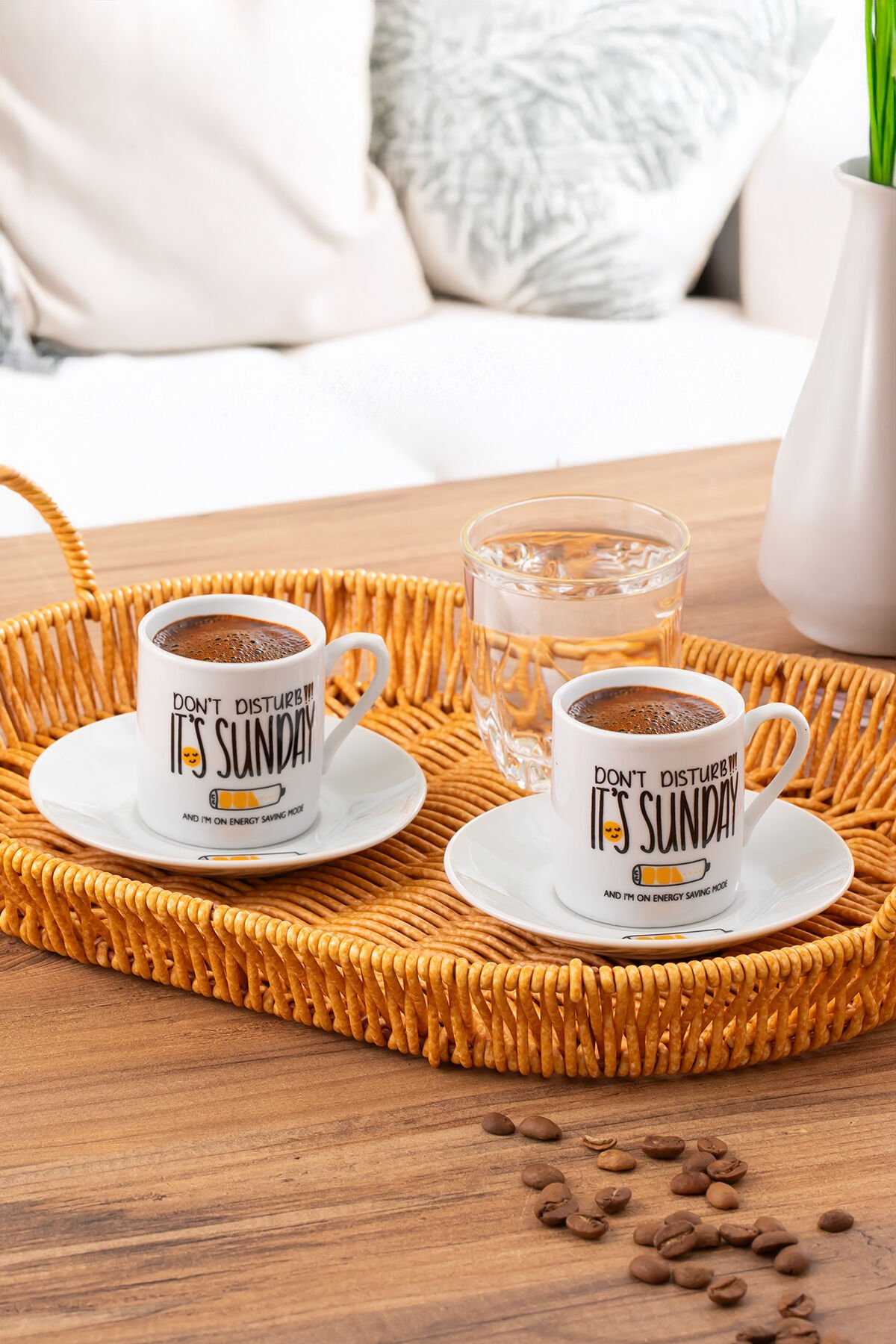 Porsima 08 Porselen 12 Parça 6 Kişilik Türk Kahve Fincan Takımı 90ml