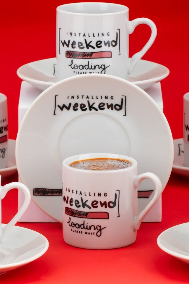 Porsima 09 Porselen 12 Parça 6 Kişilik Türk Kahve Fincan Takımı 90ml