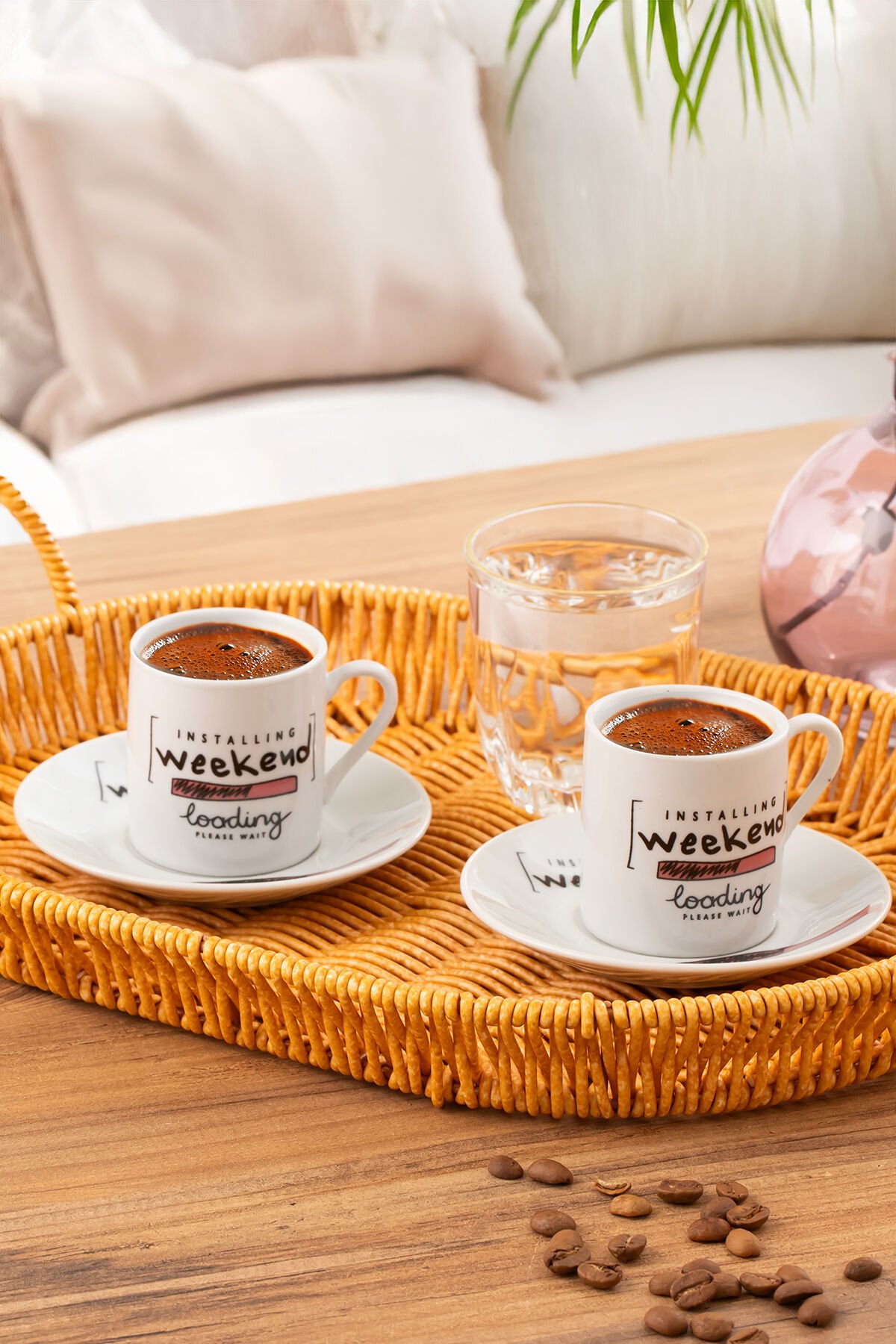 Porsima 09 Porselen 12 Parça 6 Kişilik Türk Kahve Fincan Takımı 90ml