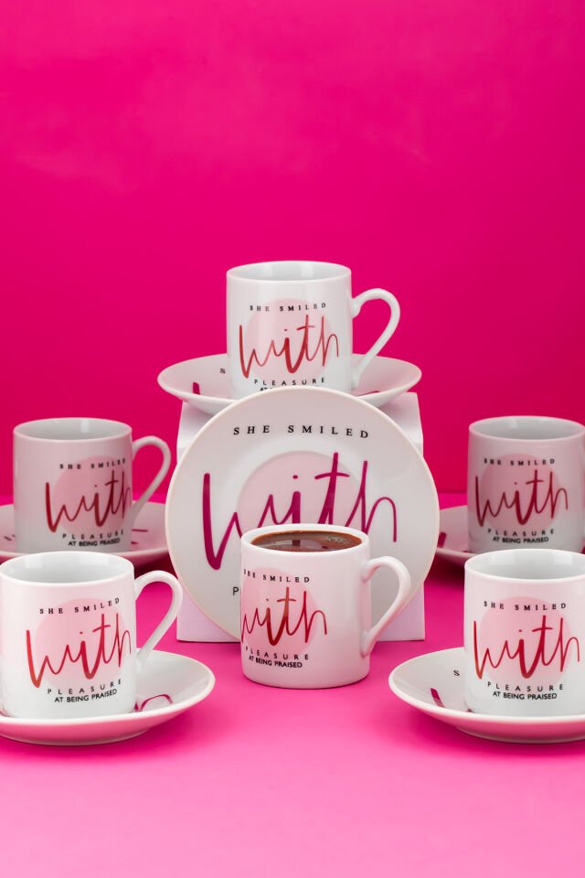 Porsima 10 Porselen 12 Parça 6 Kişilik Türk Kahvesi Fincan Takımı 90ml