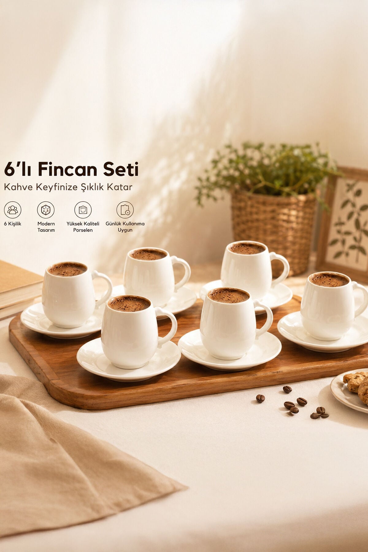 Perotti Alvaro 6 Kişilik Porselen Kahve Fincan Takımı 11919