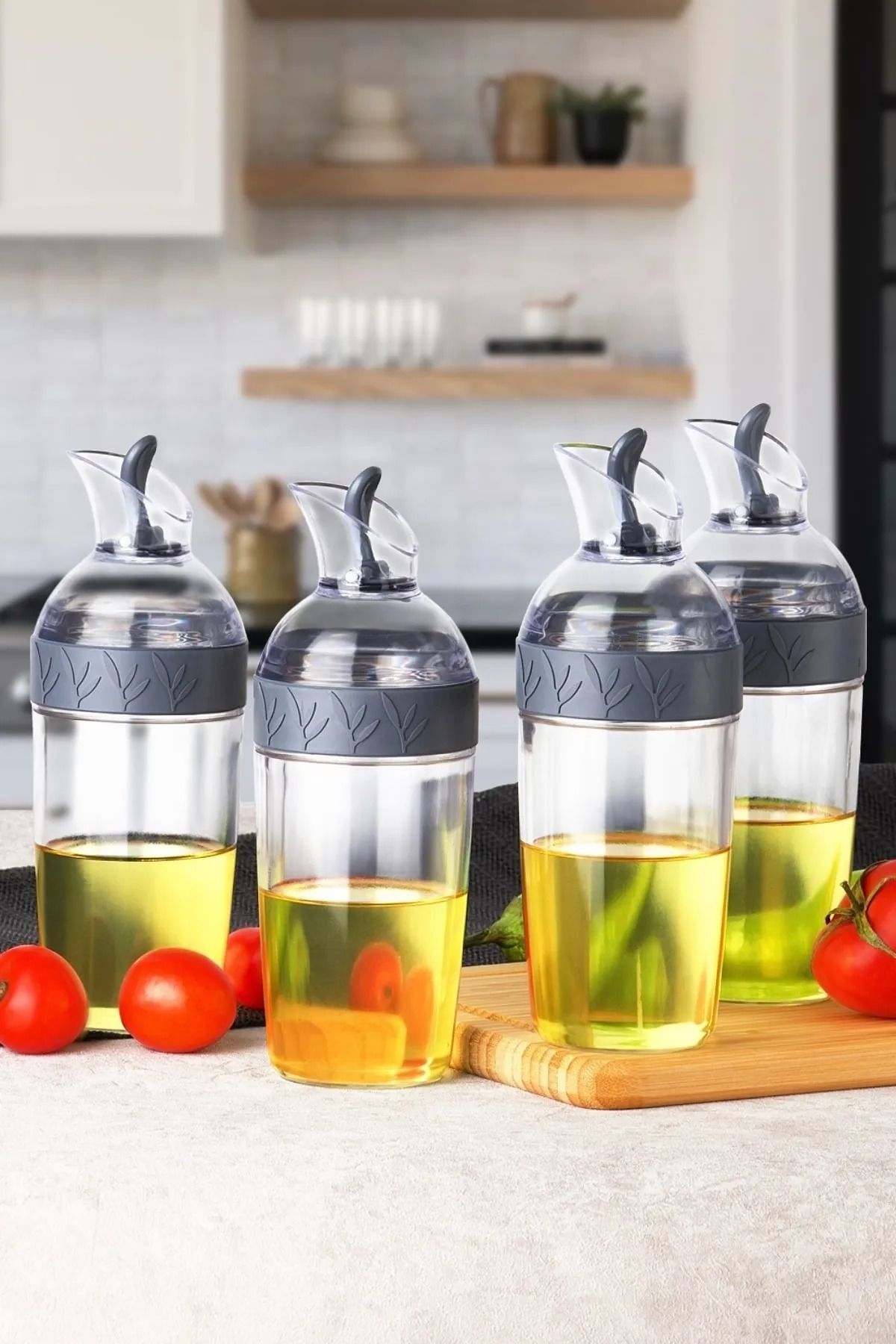 Porsima Ya-115 Akrilik Plastik 4x350 ml Yağlık Sirkelik Sosluk Yağdanlık
