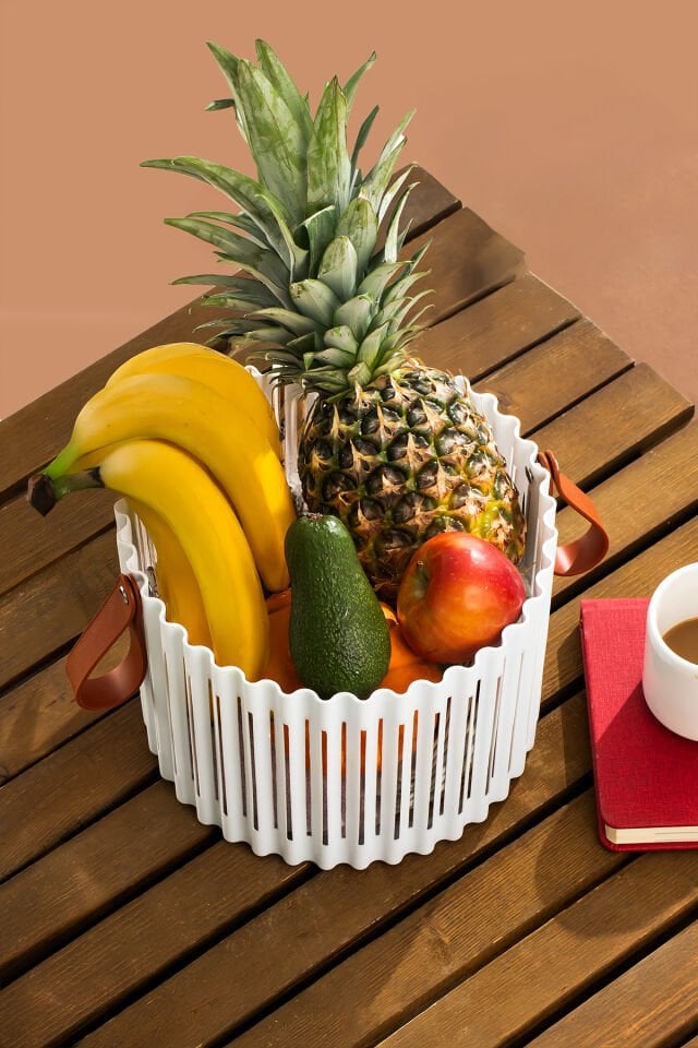 Porsima 4317 Beyaz 2'li Sepet Seti Banyo Mutfak Organizeri, Tezgah Üstü ve Çamaşır Sepeti