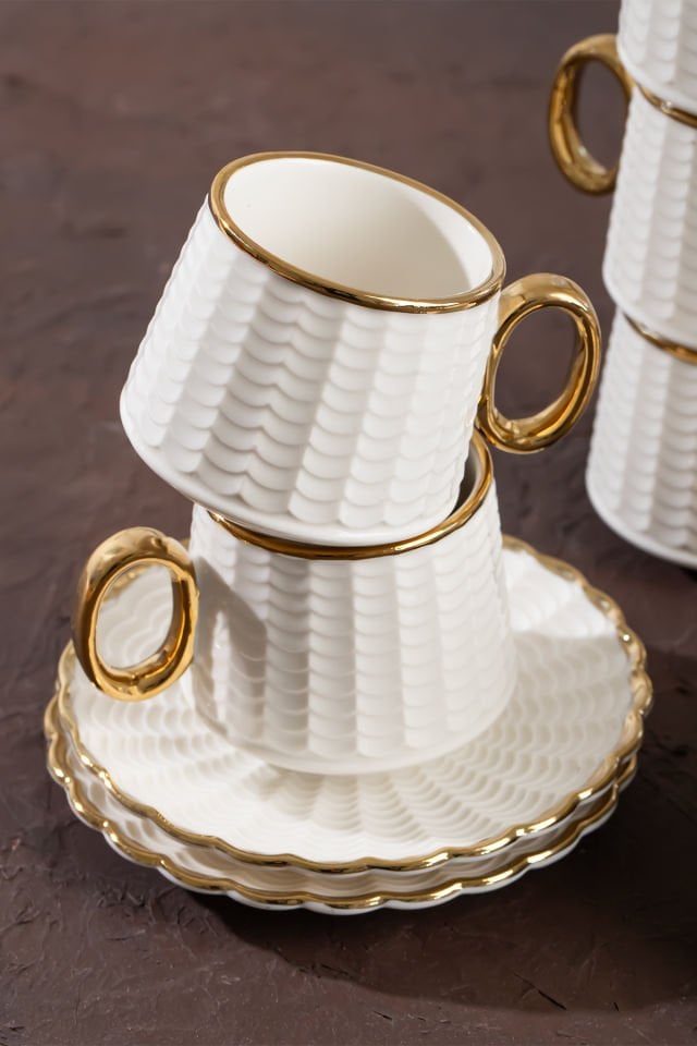 Porsima 101637 Piero 6 Kişilik Kahve Fincan Takımı  100ml  Fincanı Seti