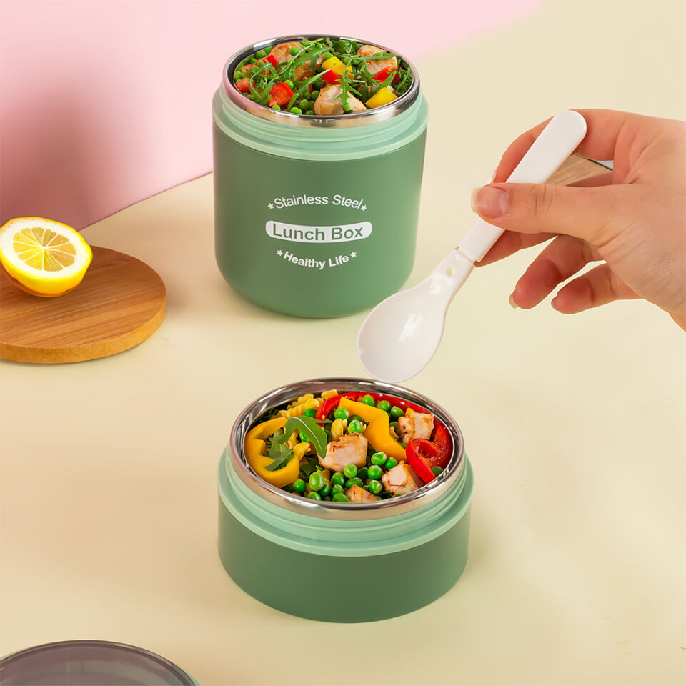 Porsima 5324 Çelik Yemek Termosu Lunch Box Taşınabilir Yemek Kabı Termos 200+650 mL