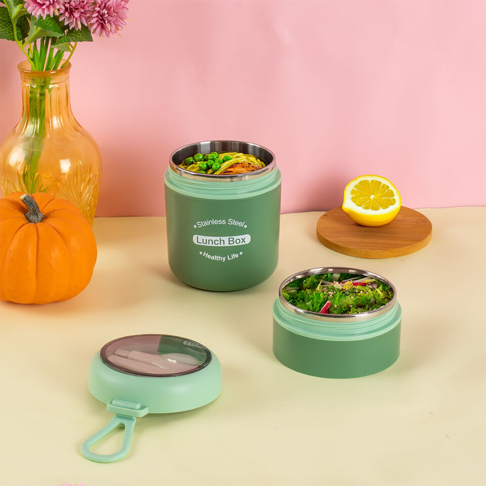 Porsima 5324 Çelik Yemek Termosu Lunch Box Taşınabilir Yemek Kabı Termos 200+650 mL