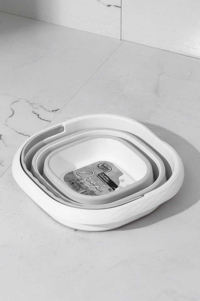Porsima 1175 Damla Katlanabilir Silikon Su Kovası 28x30cm Banyo Balkon Katlanır Temizlik Kovası 10 Lt