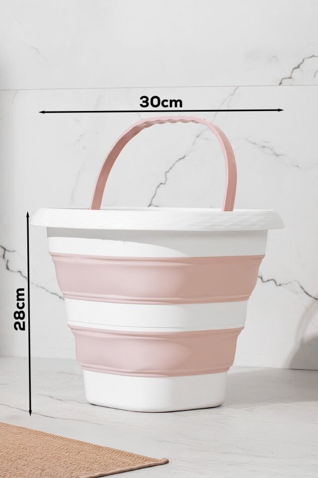 Porsima 1175-1 Damla Katlanabilir Silikon Su Kovası 28x30cm Banyo Balkon Katlanır Temizlik Kovası 10 Lt.