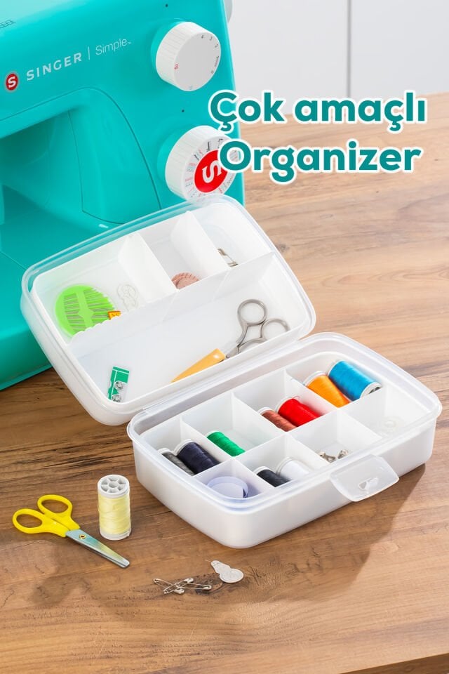 Porsima 1192 Premium 12 Bölmeli Çok Amaçlı Organizer Saklama Kabı Beyaz