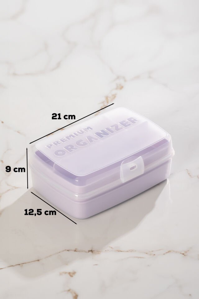 Porsima 1192-3 Premium 12 Bölmeli Çok Amaçlı Organizer Saklama Kabı Lila