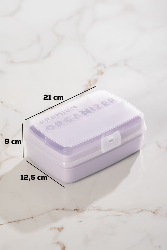 Porsima 1192-3 Premium 12 Bölmeli Çok Amaçlı Organizer Saklama Kabı Lila