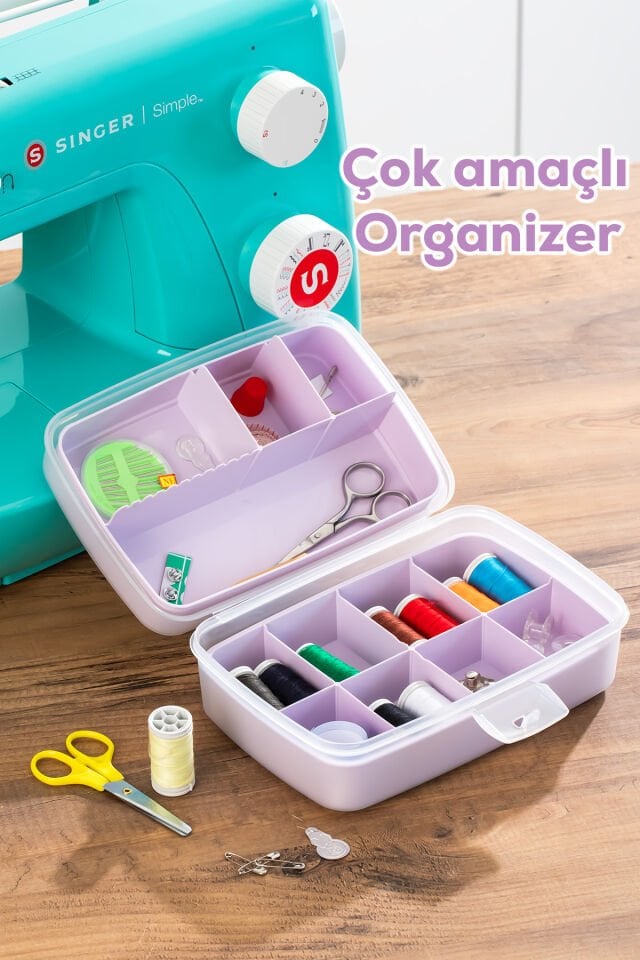 Porsima 1192-3 Premium 12 Bölmeli Çok Amaçlı Organizer Saklama Kabı Lila